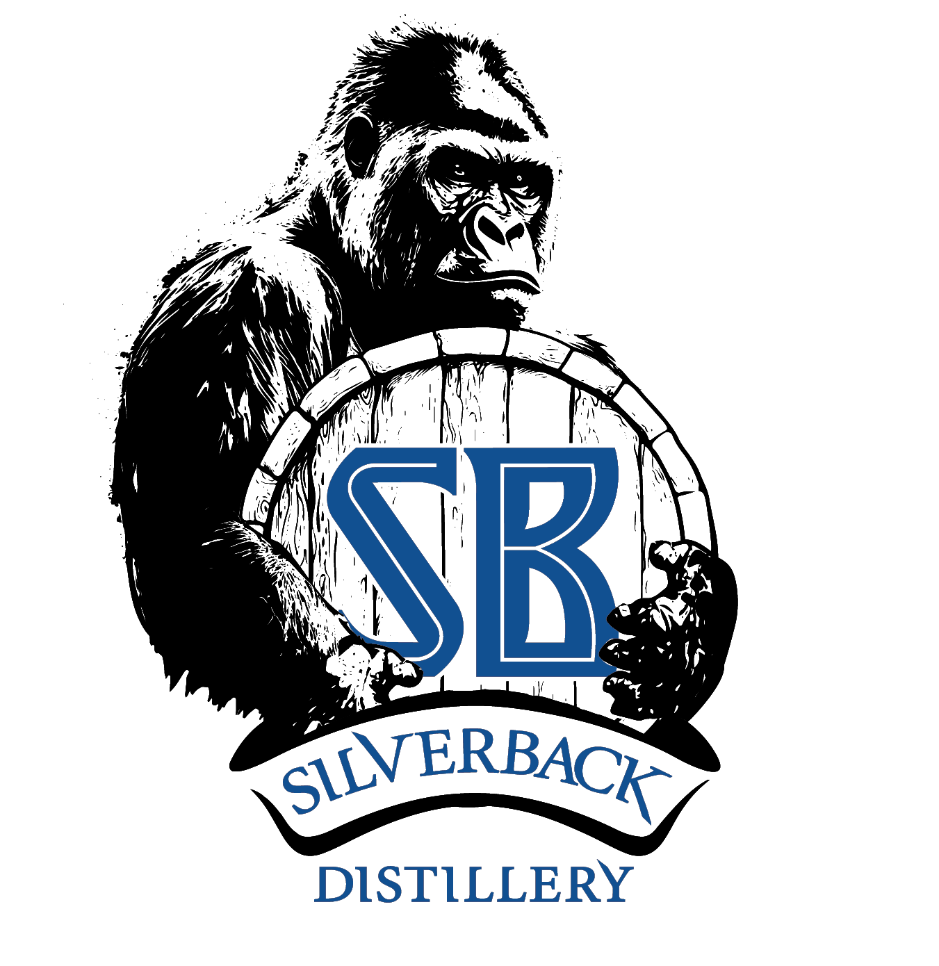 silverback distillery logo black and blue 2024
